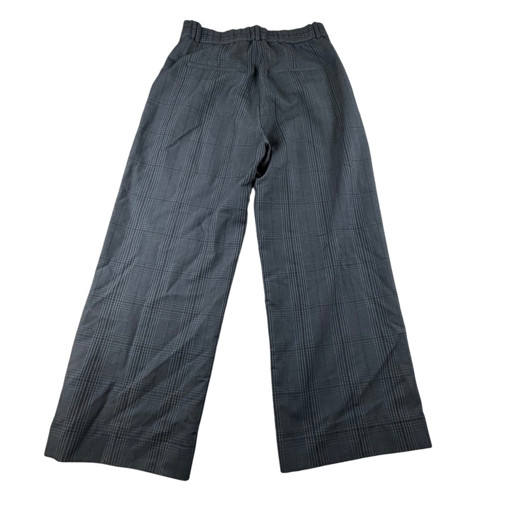Abercrombie & Fitch Sloane Tailored Pants Women 30 Gray Wide-Leg Plaid Old Money - Picture 2 of 8